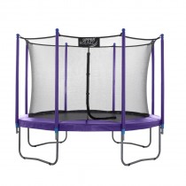 10Ft Large Trampoline and Enclosure Set | Garden & Outdoor Trampoline with Safety Net, Mat, Pad | Purple