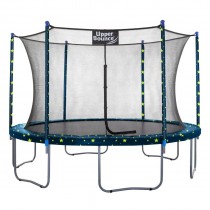 12Ft Large Trampoline and Enclosure Set | Garden & Outdoor Trampoline with Safety Net, Mat, Pad | Starry Night