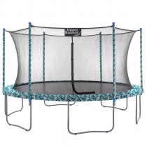 14Ft Large Trampoline and Enclosure Set | Garden & Outdoor Trampoline with Safety Net, Mat, Pad | Maui Marble